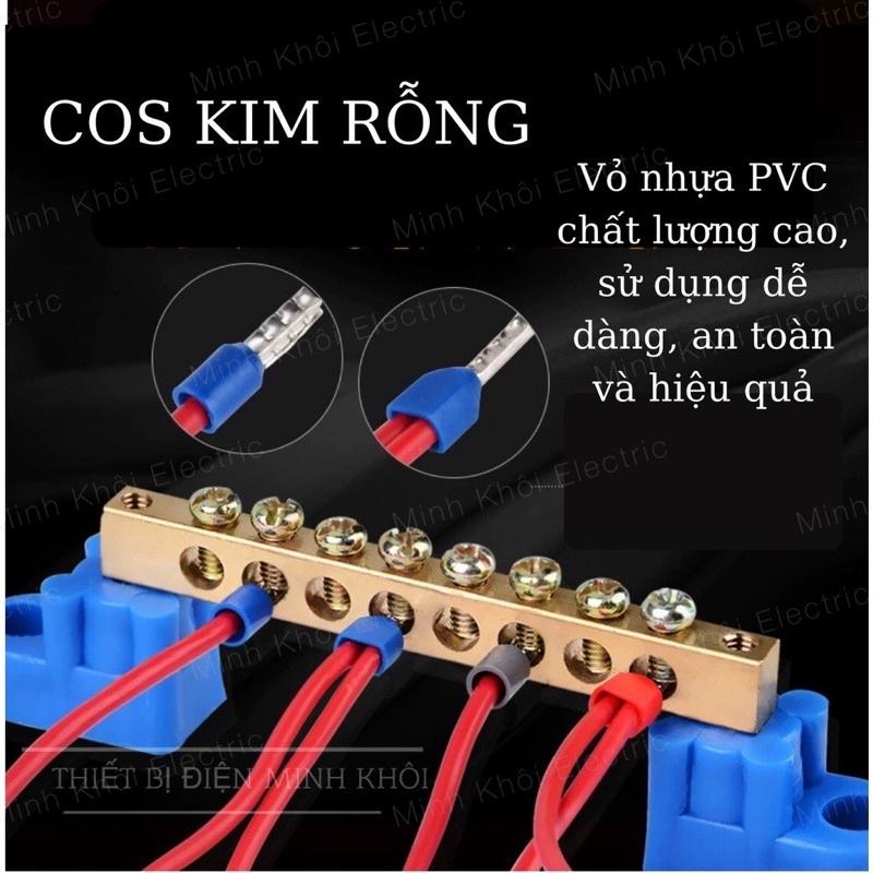 Đầu cos pin rỗng bọc nhựa 100c, cos pin rỗng,cốt kim thông,kim dài đủ kích thước