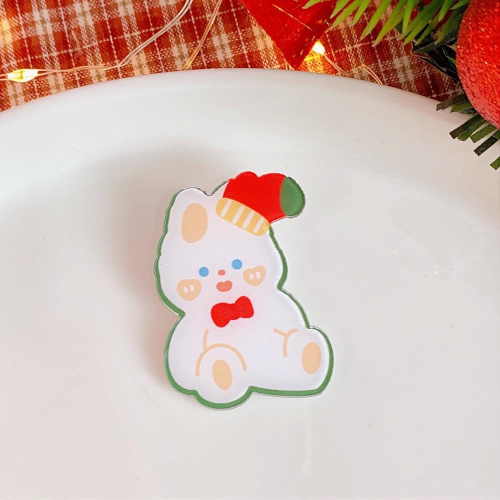 Ghim cài áo bằng Acrylic hình hoạt hình phong cách giáng sinh dễ thương