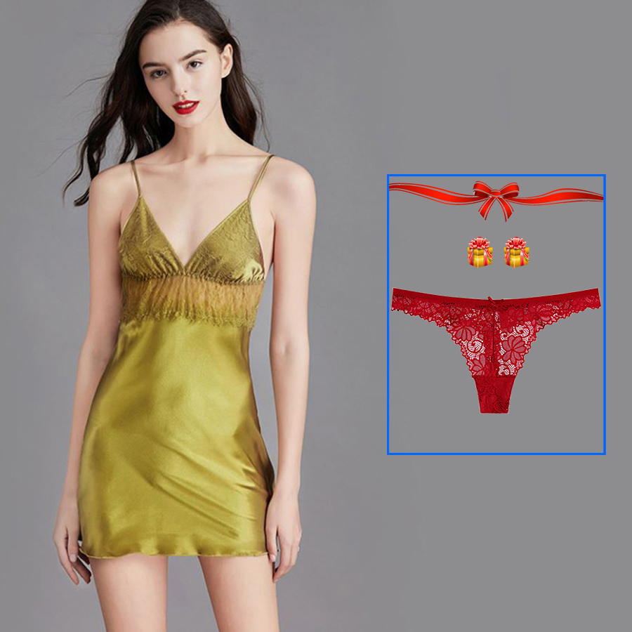 [XẢ KHO, GIẢM GIÁ] Váy ngủ - đầm ngủ lụa cao cấp phối ren 2 dây
