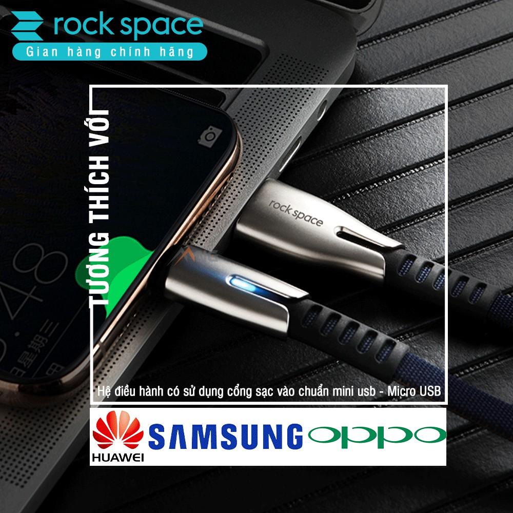 Dây Cáp Sạc Nhanh Rockspace M2 kết nối cổng micro cho điện thoại android độ dài 1,2 mét - Hàng chính hãng bảo hành 1 năm