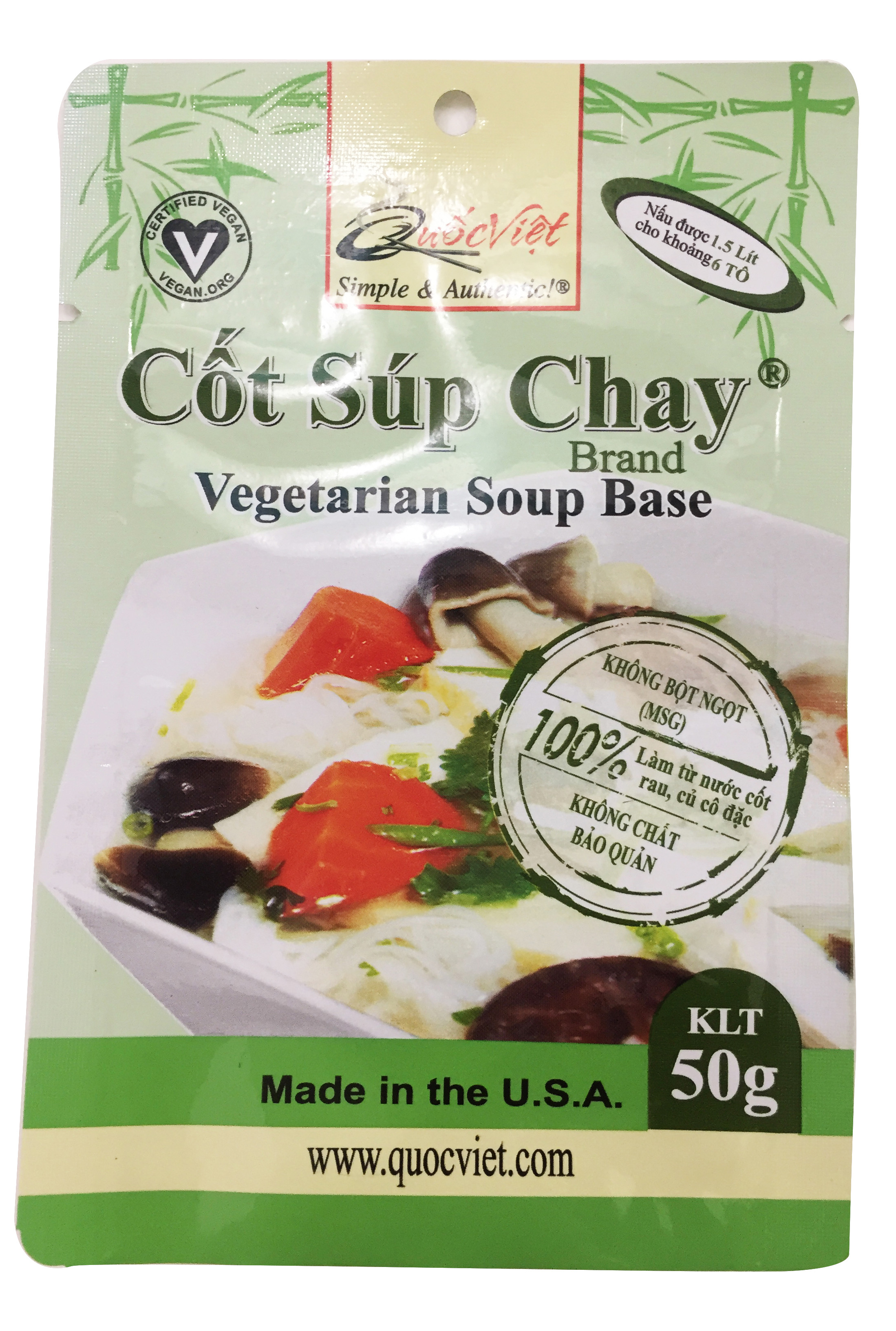 COMBO 2 Gói Gia Vị Nấu Súp Chay Cốt Quốc Việt - 2 x 50g - gia vị dành cho món ăn thuần chay - VN10507