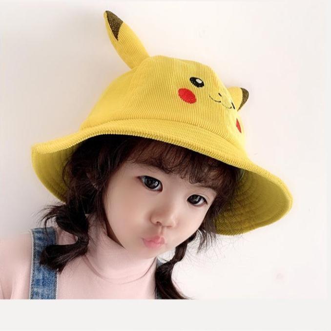 Nón Lưỡi Trai Pikachu, Mũ Tai Bèo Pikachu Dễ Thương Cho Bé Từ 1-2 Tuổi Chất Vải Nhung Mềm Mại
