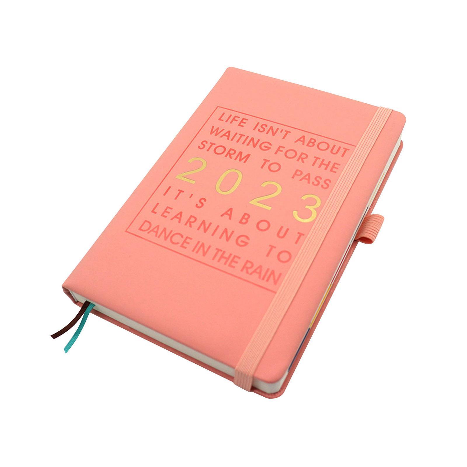 2023 Planner Notebook Diary Goal Habit Schedule Agenda Leather Cover Journal