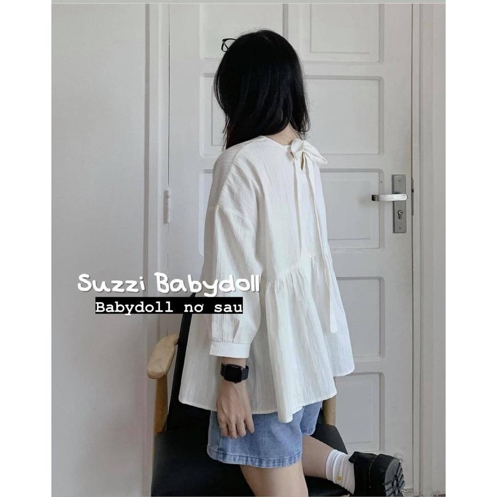 Áo babydoll cổ tròn xinh xắn