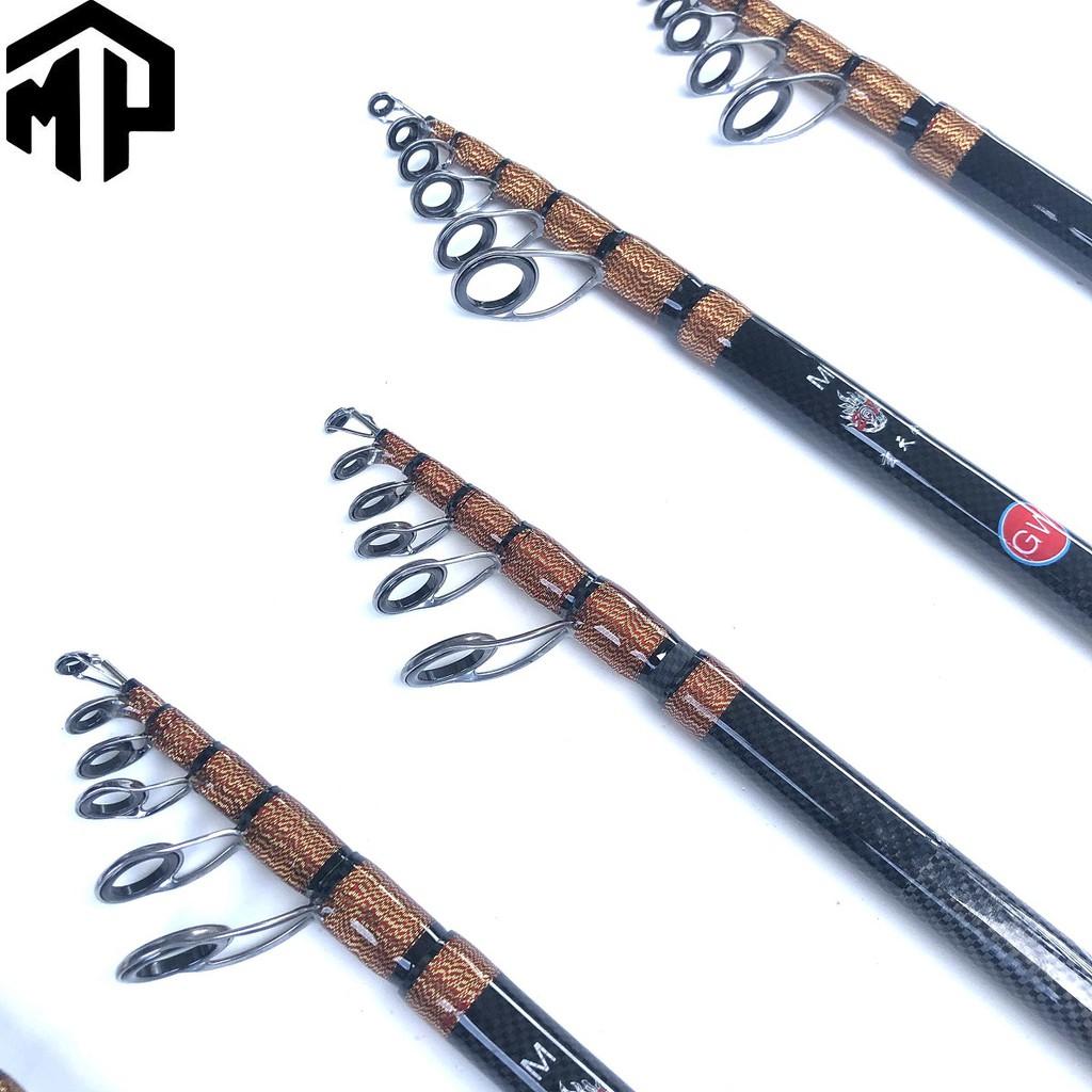 Cần câu lure GW rút gọn 55cm cán gỗ thật 100% , cần bỏ cốp xe tiện lợi