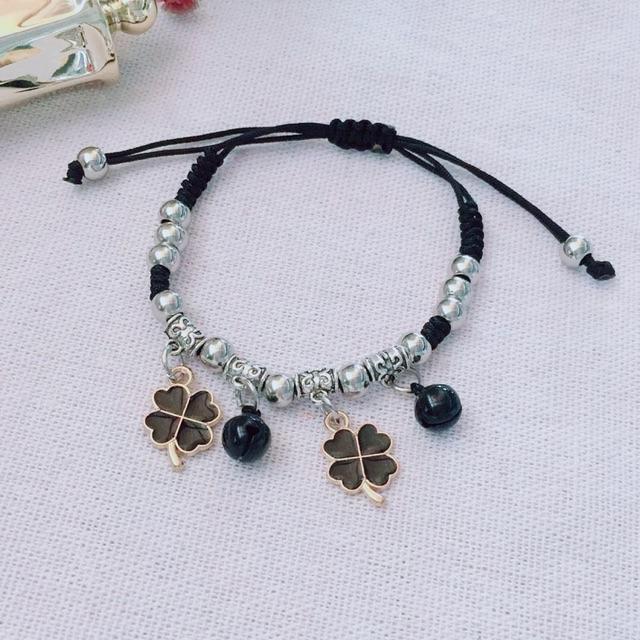 Vòng tay HandMade cỏ 4 lá phối chuông