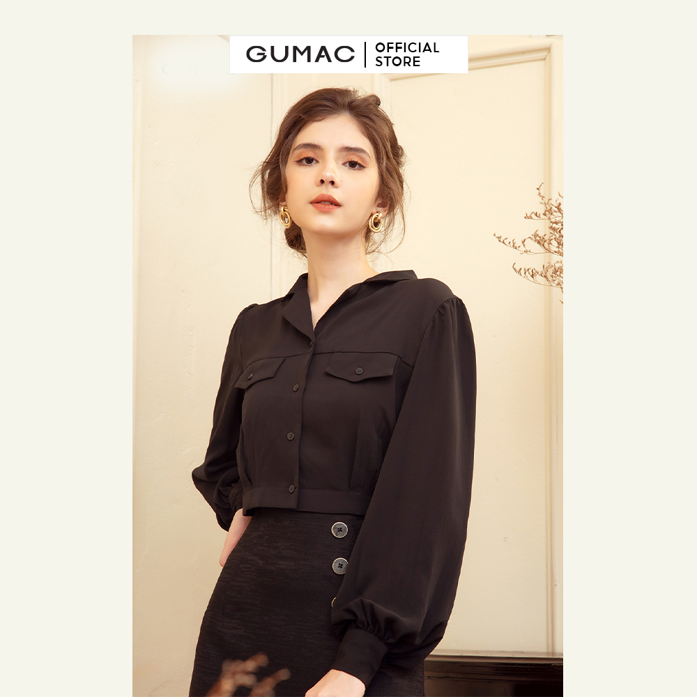 Áo croptop nữ GUMAC AB916 tay dài