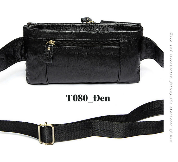 Túi Đeo Hông Da Bò T080 , Túi Đeo Bụng Thời Trang Nam Nữ 4 Túi Đeo Hông Da Bò T080 , Túi Đeo Bụng Thời Trang Nam Nữ 4