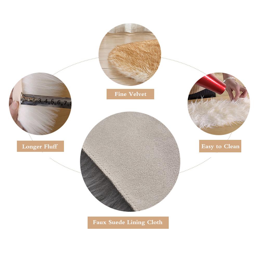 Thảm trải sàn làm từ chất liệu len giả cao cấp,mịn, siêu mềm và thoải mái, Thiết kế đáy chống trượt