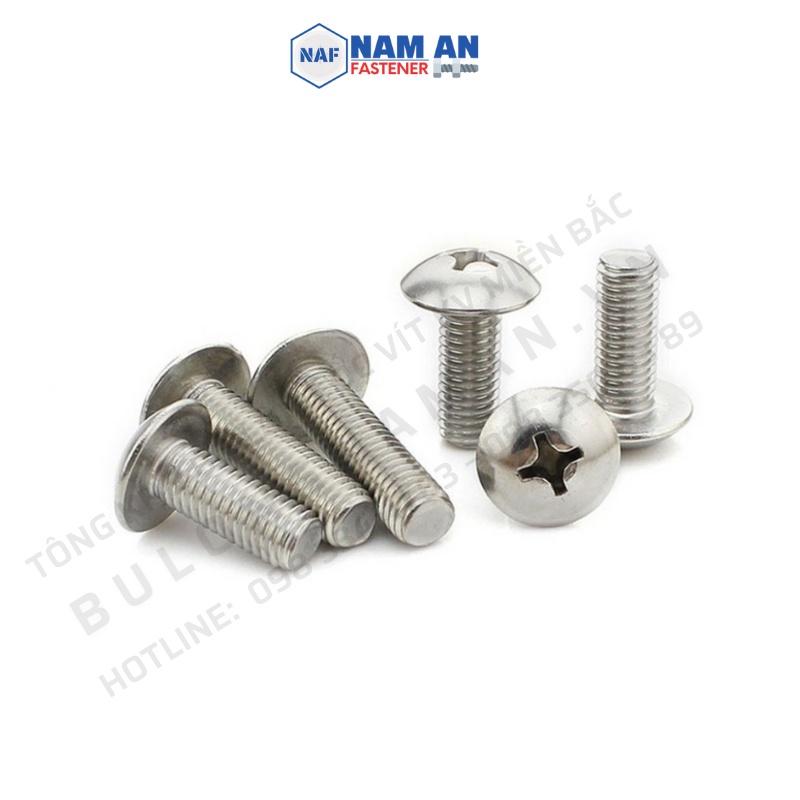 50 con Vít đầu dù Inox 304 M6, Vít bake đầu dù inox 304 M6x15, M6x20, vít bulong chỏm cầu