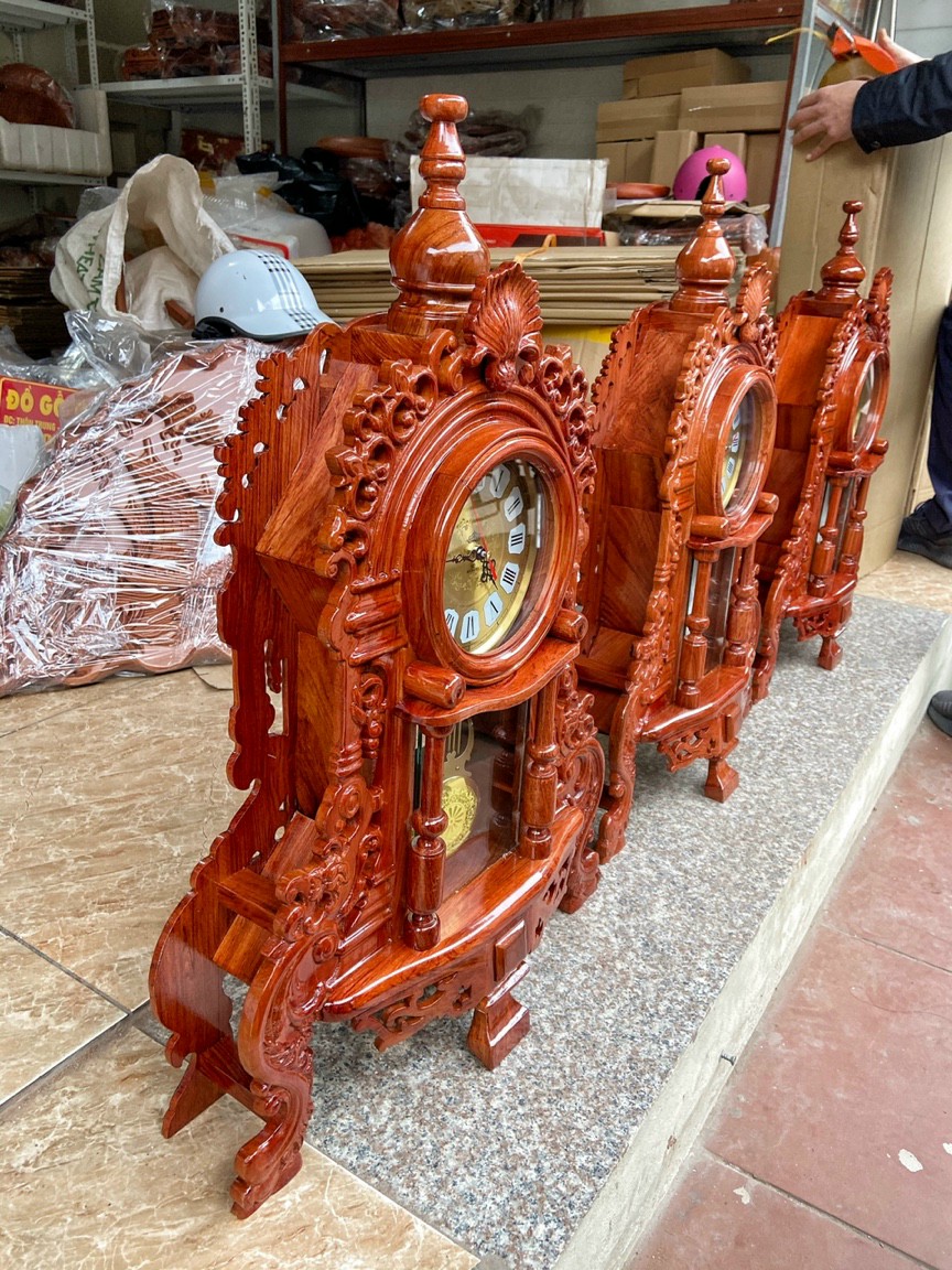 Đồng hồ để bàn gỗ hương cao cấp (ẢNH THẬT)
