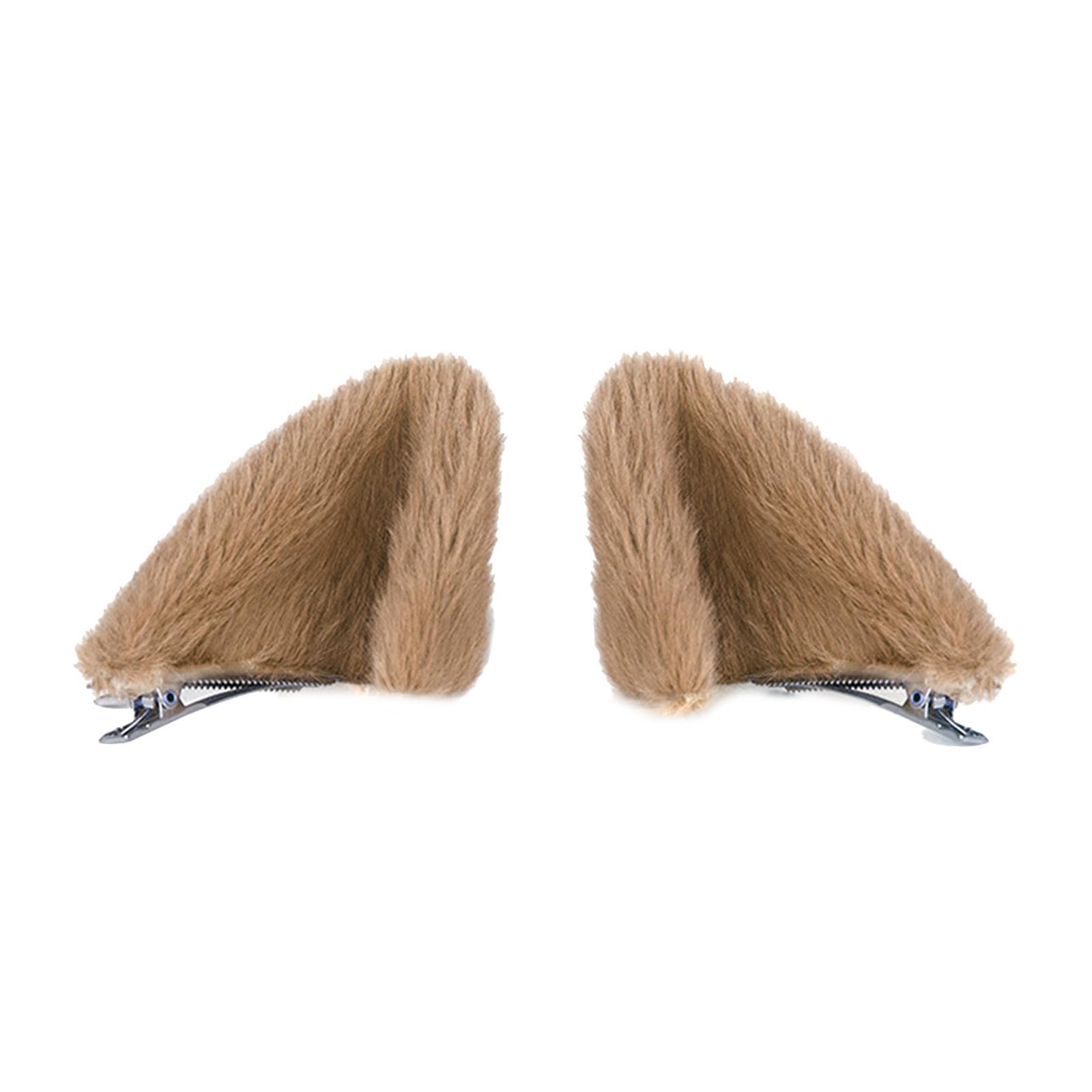 1 Pair Cosplay Plush Cat Ear Hair Clips for Photo Props Party Dress up