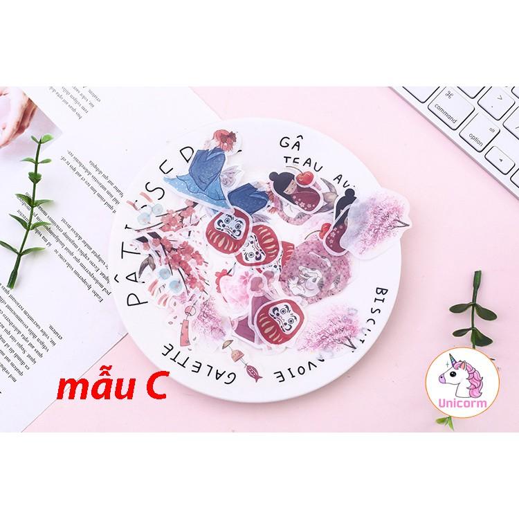 set 40 sticker ngộ nghĩnh phong cách nhật bản - trang trí sổ tay, sổ planner