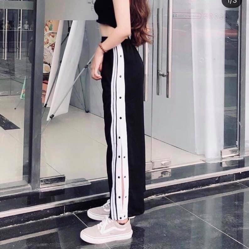 QUẦN JOGGER PHỐI SỌC NÚT BẤM