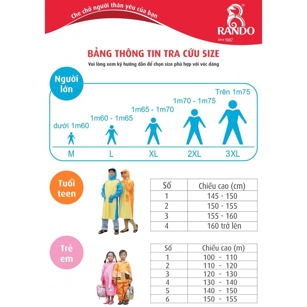 Áo Mưa Trẻ Em Bộ Ong Mật Rando CSPS-18 Size 3