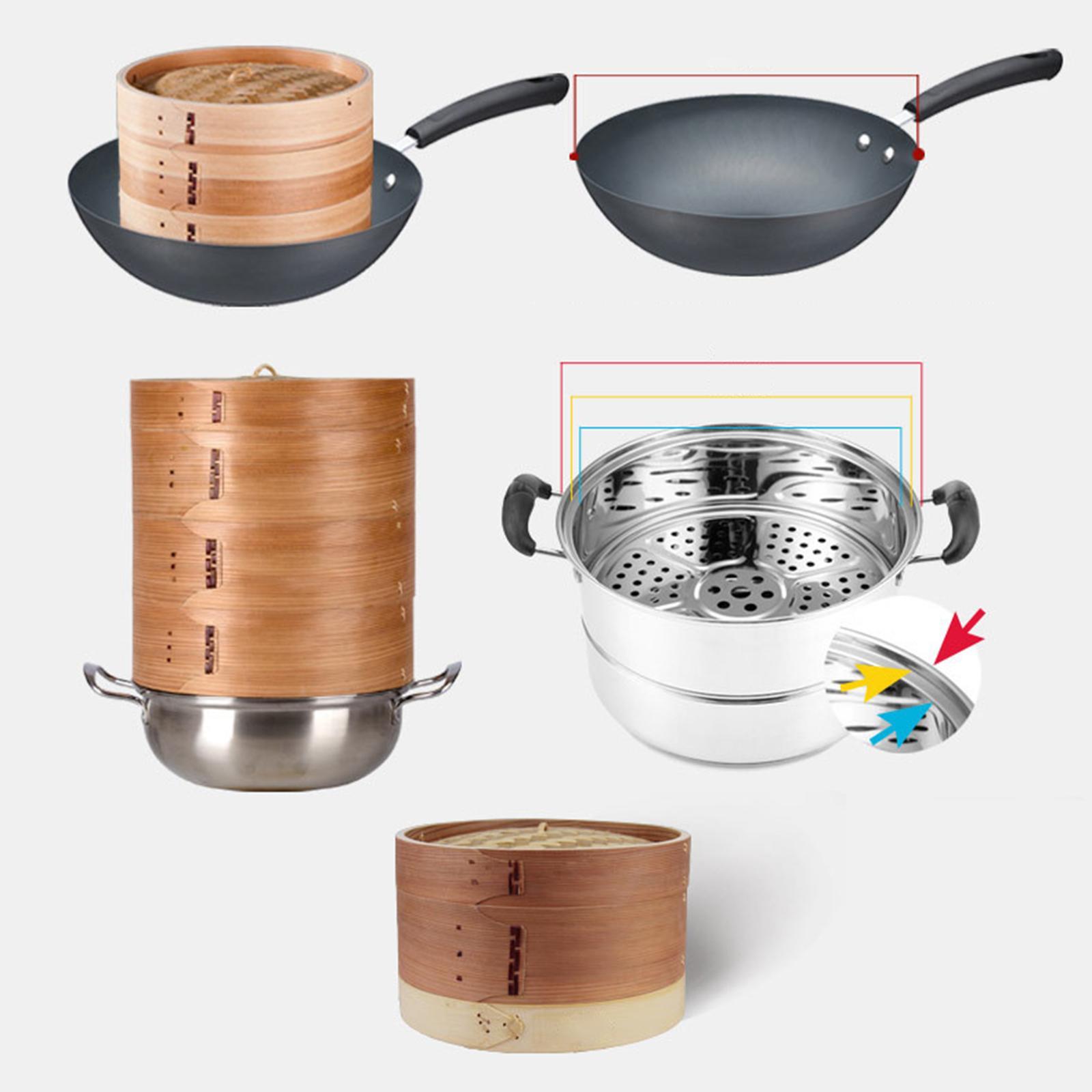 Steamers Round Multifunction Stainless Steel Edging Cookware for Buns Baking Dumpling