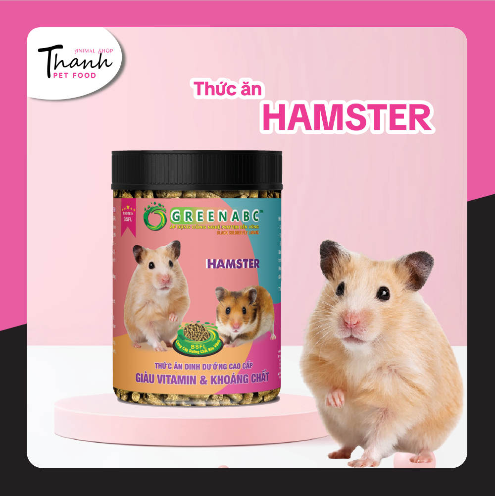 Thức ăn Hamster của nhãn GREENABC – Giúp Hamster ăn ngon, giảm căng thẳng, lông mượt, tăng đề kháng – Hộp 10g và 480g