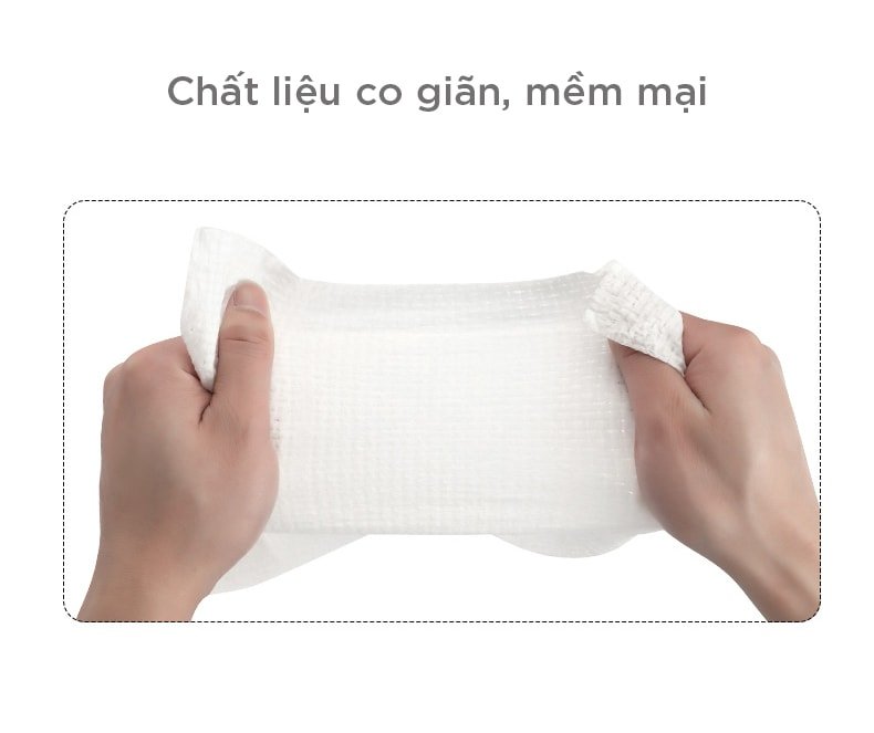 Cuộn 40 khăn lau sạch đồ vật, khăn lau mặt, khăn lau tẩy trang chất liệu cotton đa năng - túi đựng màu hồng