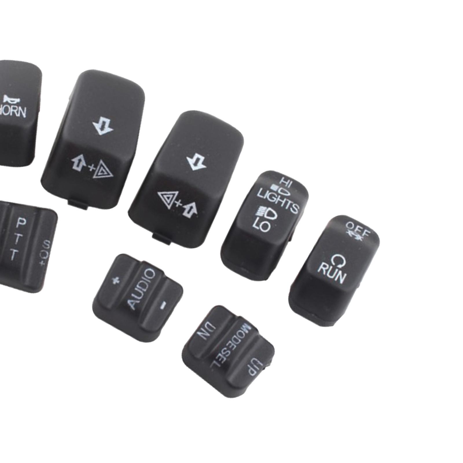 10 Pieces Motorcycles Hand Control Switch Button Caps Compatible for Harley Electra Glide 96-12