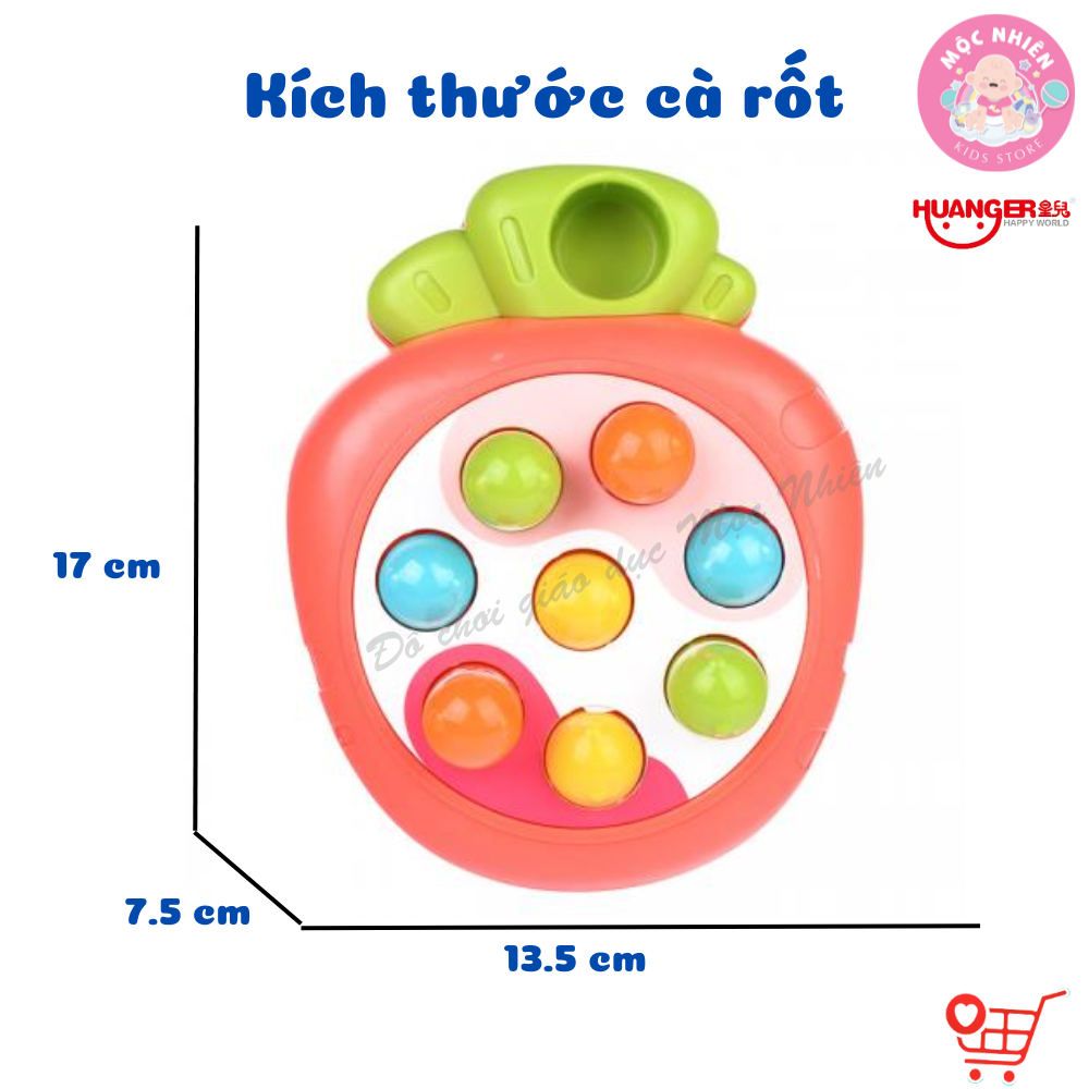 Đồ Chơi Sơ Sinh Cho Bé Từ 18 Tháng Tuổi - HUANGER HE8074 Whac-A-Mole - Gõ trứng Hình Cà Rốt