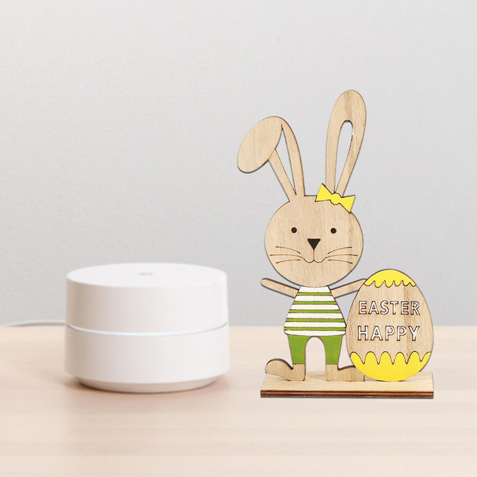 Wooden Easter Tabletop Decoration Sign Decorative Props for Office Party Supplies