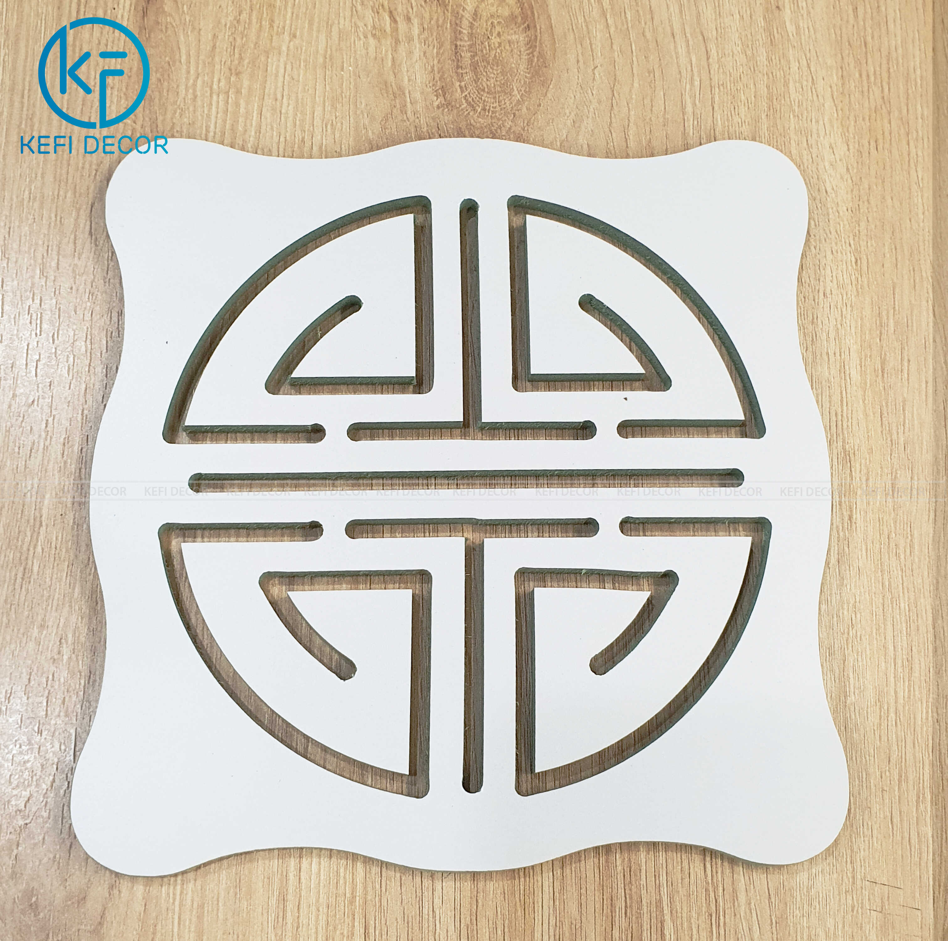 Combo 10 Miếng lót nồi lót cốc bằng gỗ sang trọng Cách Nhiệt size 10*10, Tấm Lót Bảo Vệ Mặt Bàn KEFI Decor
