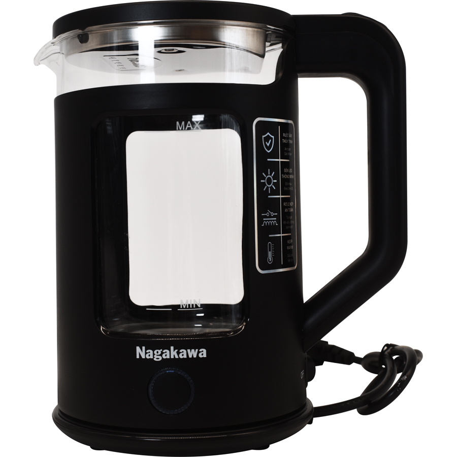 Ấm siêu tốc thủy tinh Nagakawa NAG0317 - Hàng chính hãng