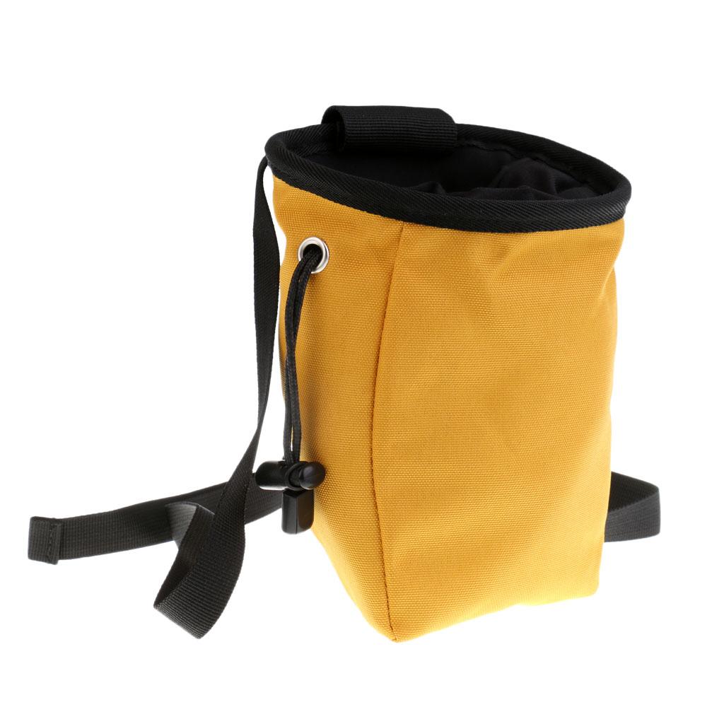 Rock Climbing Chalk Bag with Drawstring Closure Waist Belt Zipper Closure