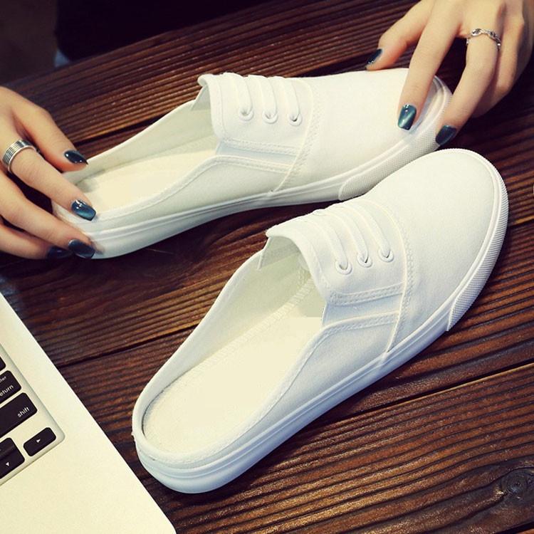 Giày Lười Vải Canvas Thời Trang Cá Tính Cho Nữ