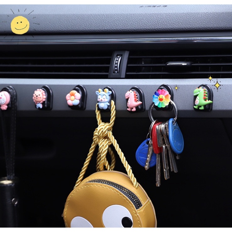 Móc Treo Đồ Mini Gắn Xe Ô Tô, Dễ Thương | Móc Treo Đồ Mini Có Hình Dễ Thương, Tiện Dụng Treo Các Vật Dụng Nhỏ Trên Xe, Trang Trí Cho Xe Ô Tô