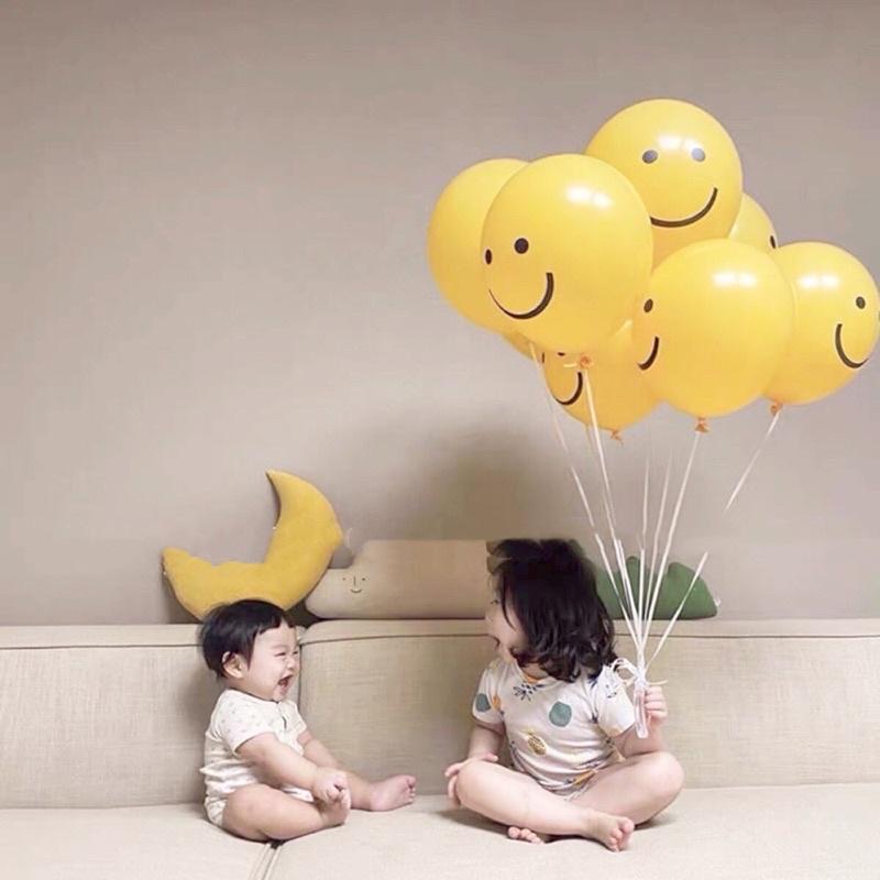 Bong bóng tròn mặt cười vàng Phong Cách Hàn Quốc trang trí sinh nhật