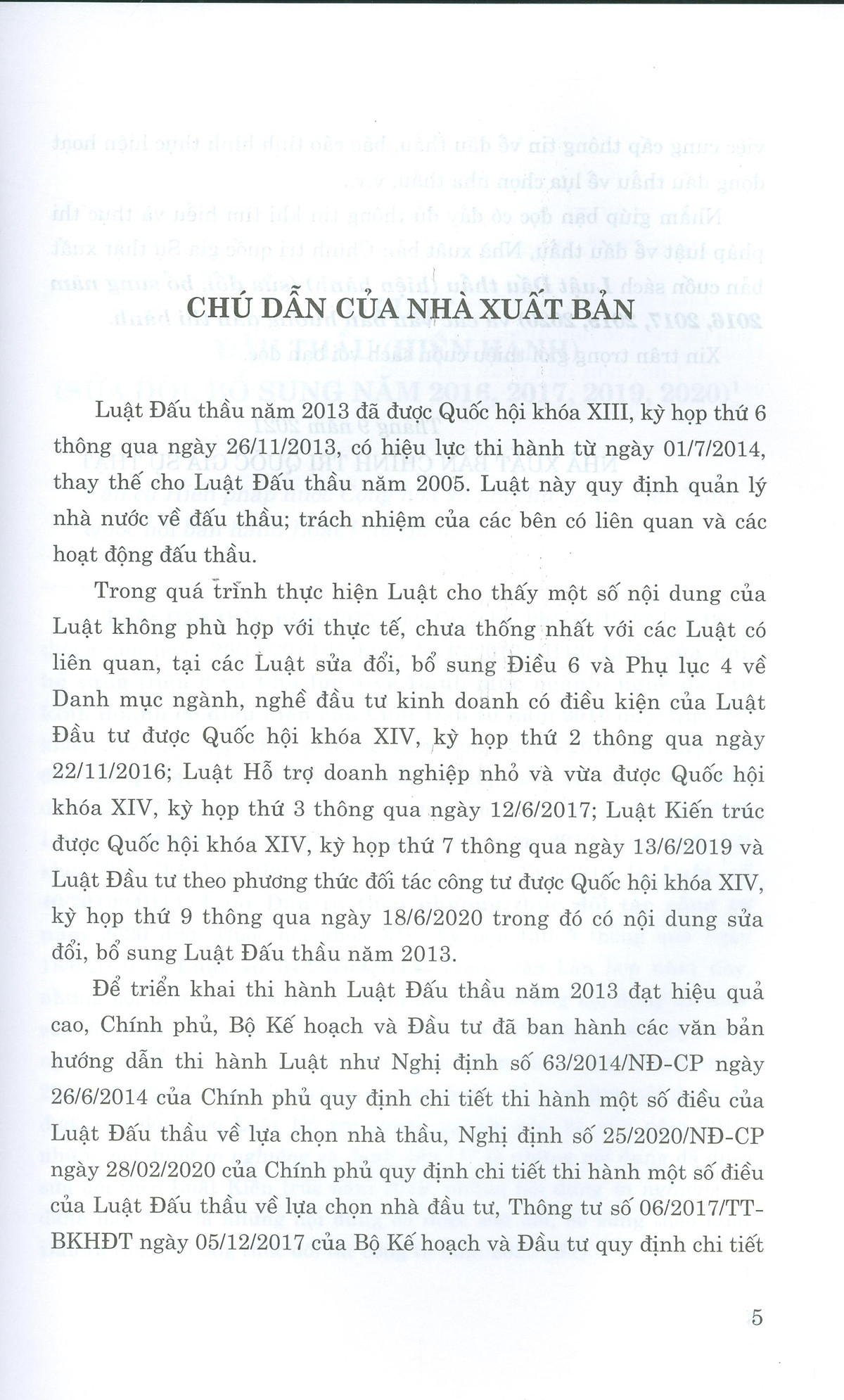 Luật đấu thầu (hiện hành) và các văn bản hướng dẫn thi hành 