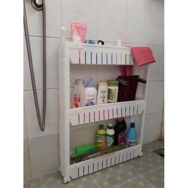 Kệ để gia vị, để đồ 3 tầng có bánh xe