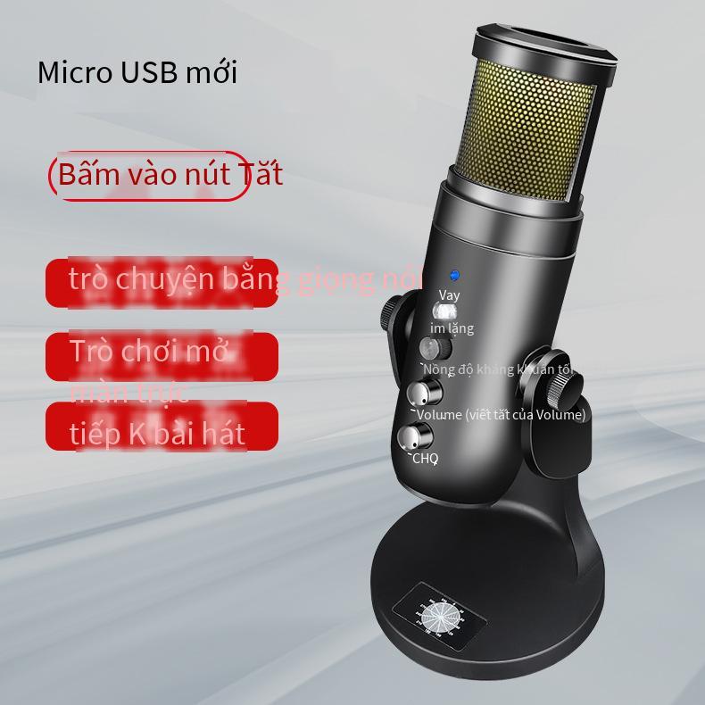 Thuận lợi nhất trung tính usb microphone đầy màu sắc máy tính để bàn rgb nhà điện thoại di động máy tính đài phát thanh game tụ microphone karaoke hiện vật