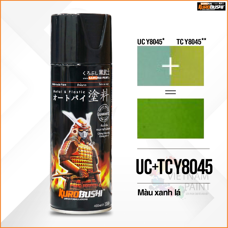 COMBO Sơn xịt Samurai Kurobushi - màu xanh lá Yamaha UC+ TC Y8045