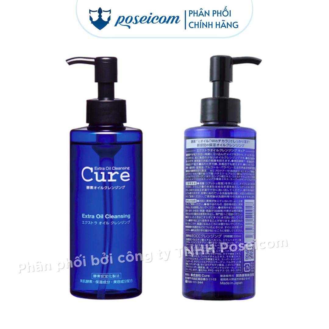 Dầu tẩy trang Cure Extra Oil Cleansing Chai Xanh 200ml Poseicom 4589563520058