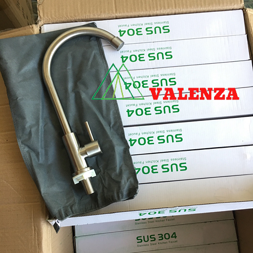 Vòi rửa chén bát lạnh Valenza sus304 CNL01 cắm chậu, kèm dây cấp