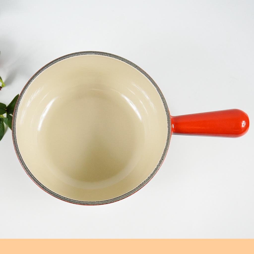 Quánh Gang Le Creuset, Size 16cm, Tay Cầm Cách Nhiệt, Quánh Nấu Bột Cho Bé, Dẫn Nhiệt Tốt, Dùng Cho Mọi Loại Bếp
