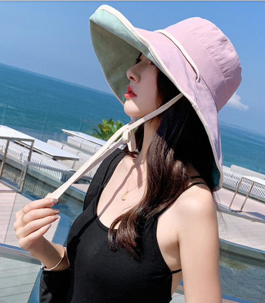 Nón rộng vành chống nắng đội 2 mặt chống tia cực tím cao cấp, mũ chống nắng nữ thời trang mới
