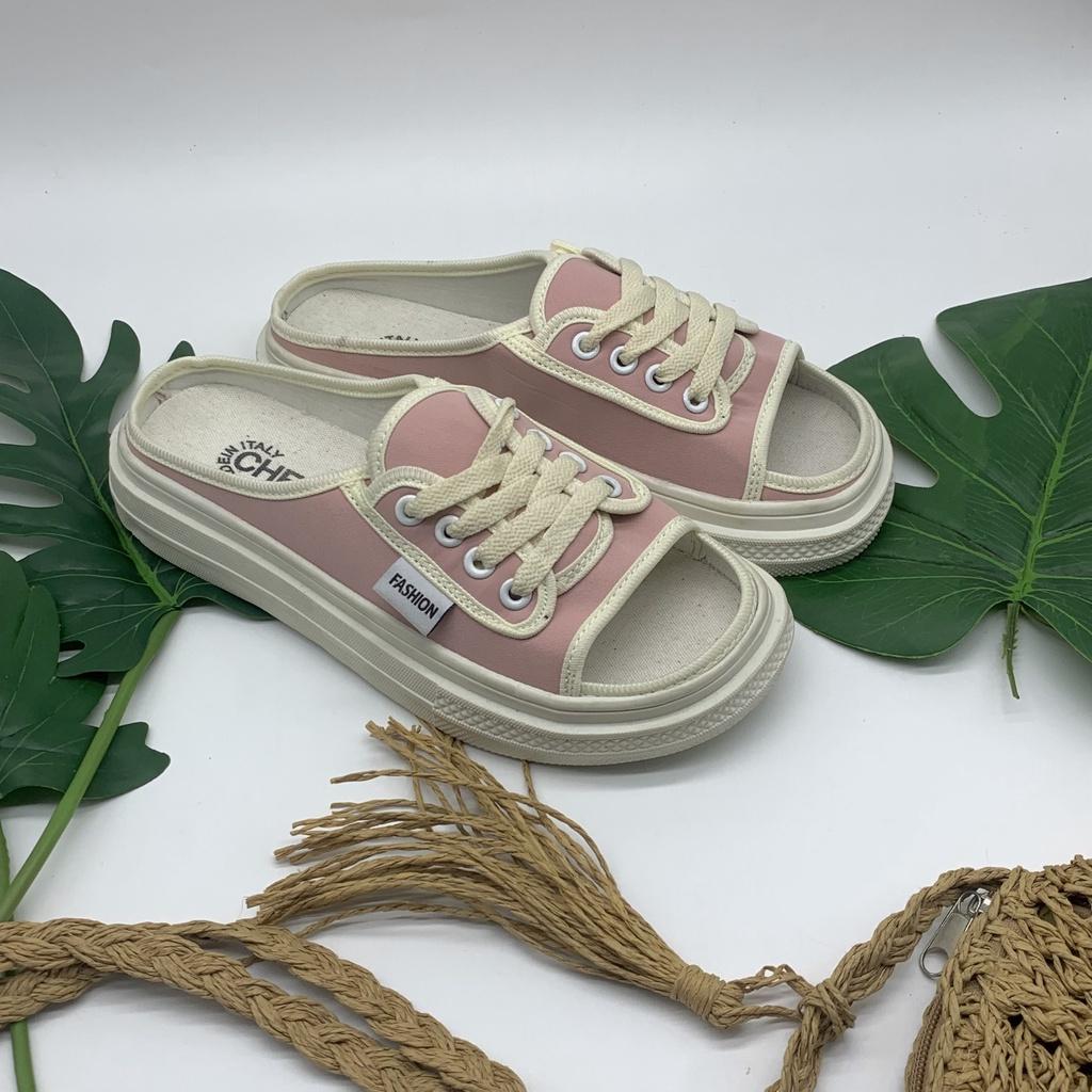 Dép sục nữ hở mũi vải ROZMODA DS01 giày thể thao đạp gót mũi thủng 5 màu cao cấp, đế siêu êm