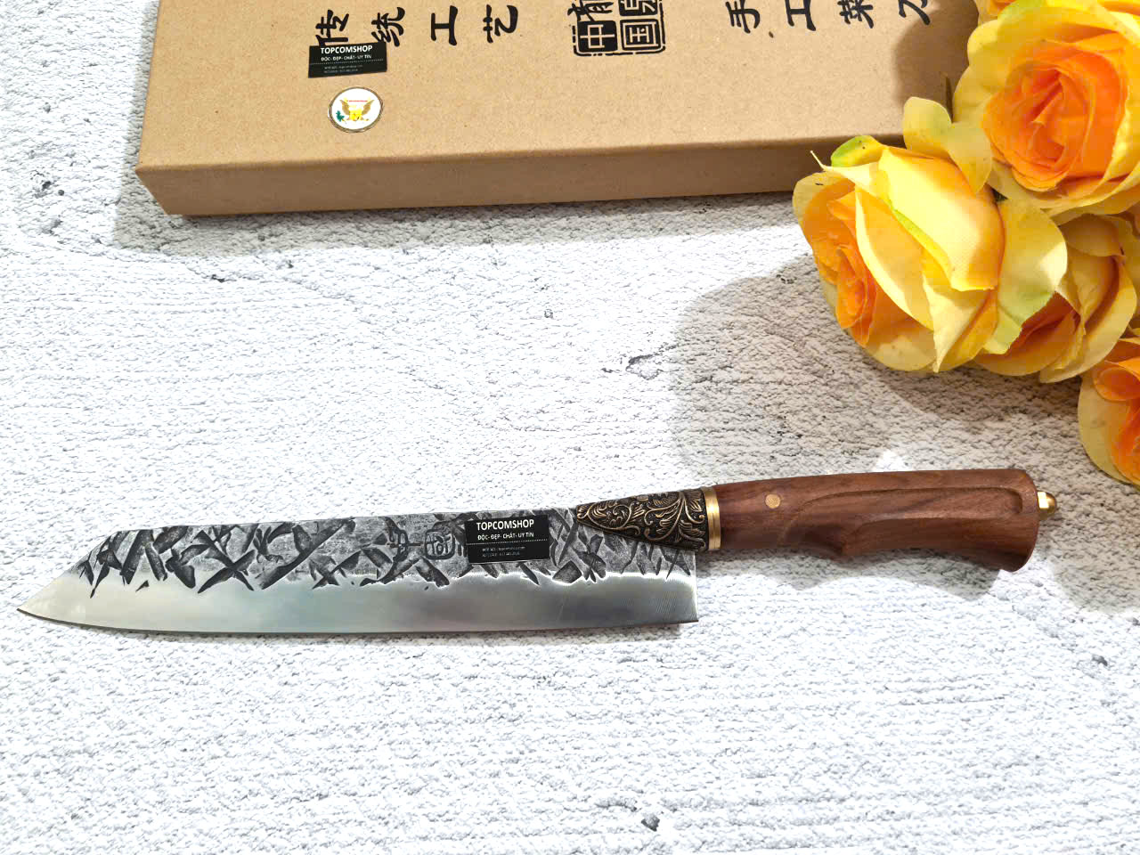 DAO BẾP - DAO THÁI HOA VĂN KHÂU ĐỒNG MÃ A1 DT157 NT topcomshop vn