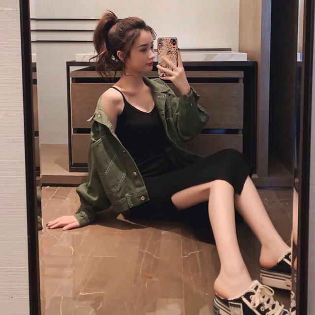 Áo kaki trơn crotop kèm ảnh thật