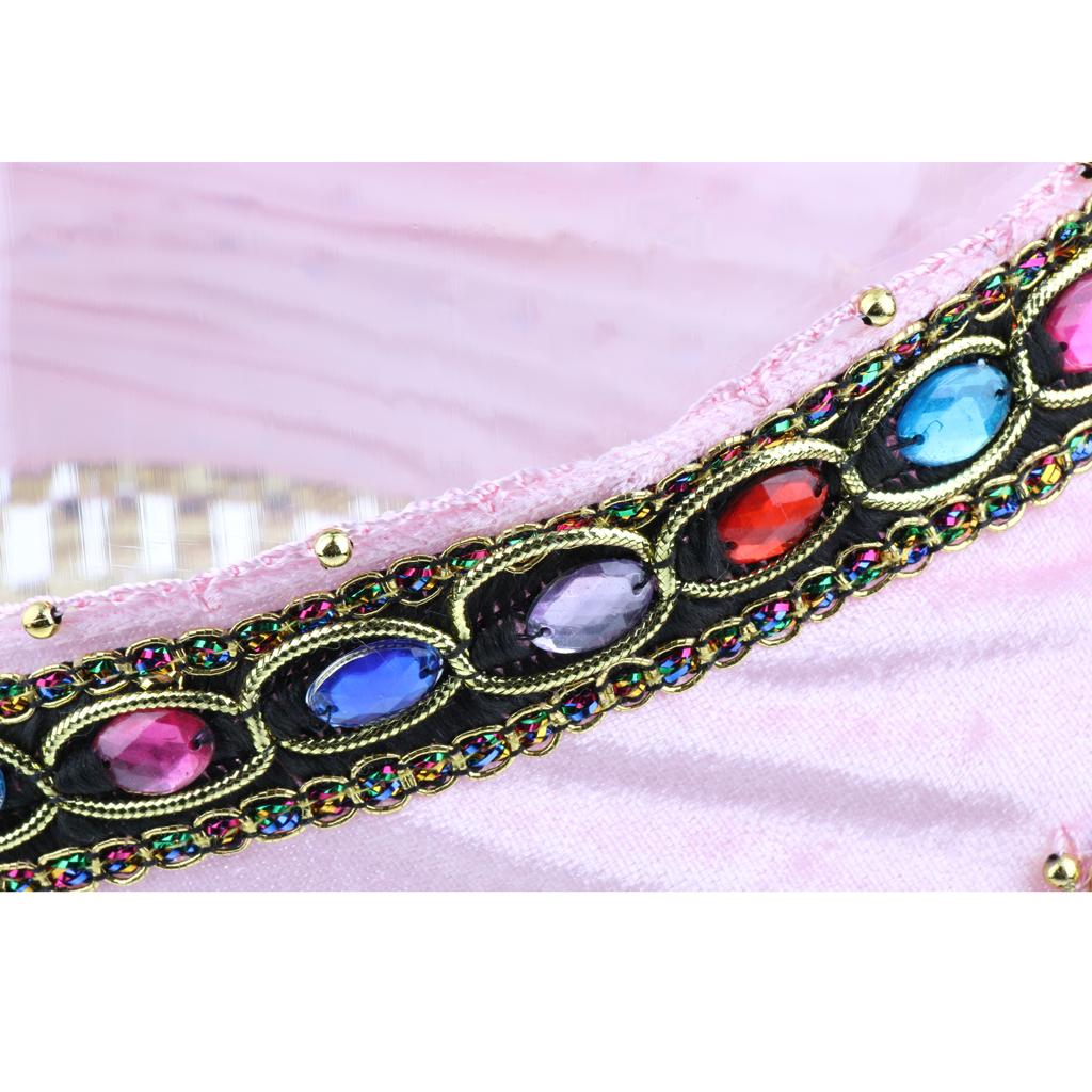 Women's Performance Clothing Accessories Triangular Belly Dancing Hip Scarf Wrap Skirt with Gold Coins for Show Girls