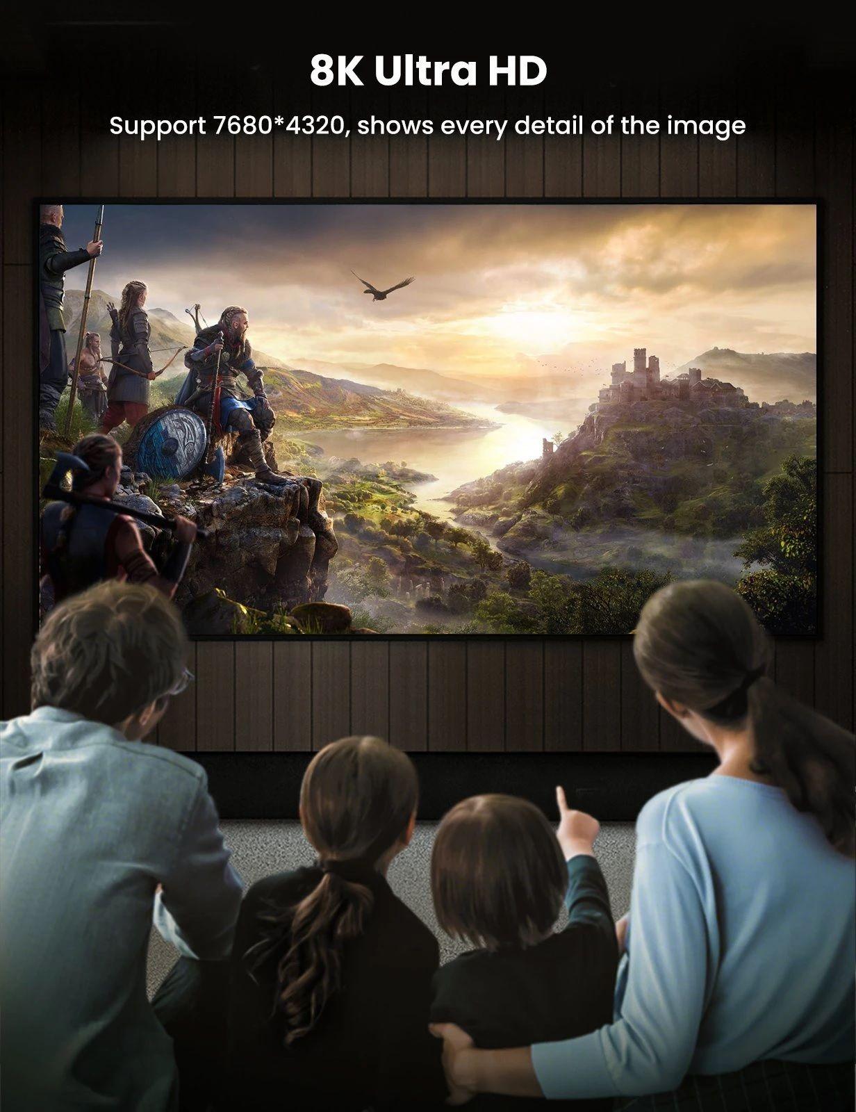 Ugreen UG80390DP114TK 1m 8K 1.4 màu đen cáp dp ra displayport hợp kim bọc lưới chống nhiễu - HÀNG CHÍNH HÃNG