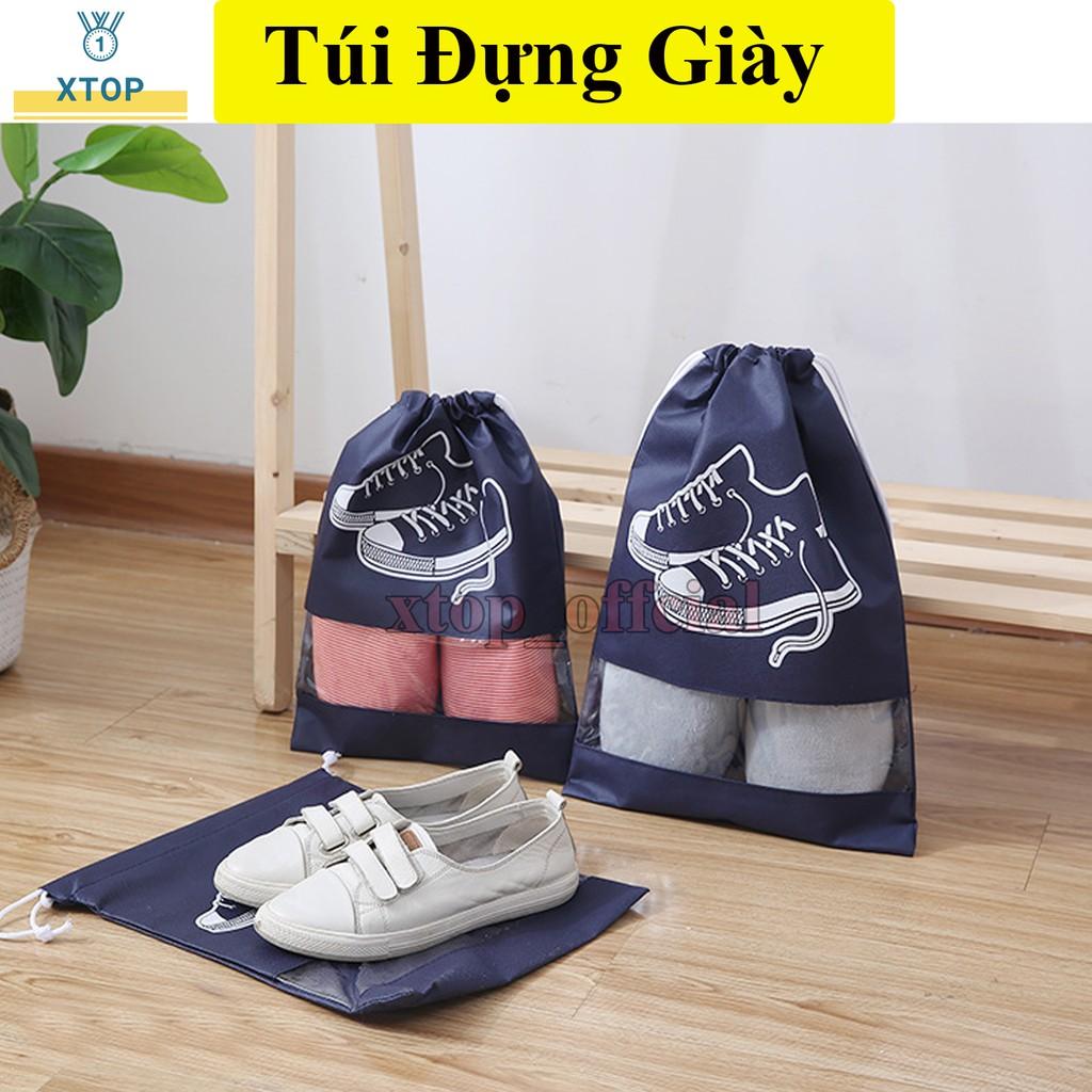 Túi Đựng Giày Hoạ Tiết Chống Bẩn Đi Du Lịch Tiện Lợi,Túi Có Dây Rút Loại Tốt KhôngThấm Nước XTOP TD01