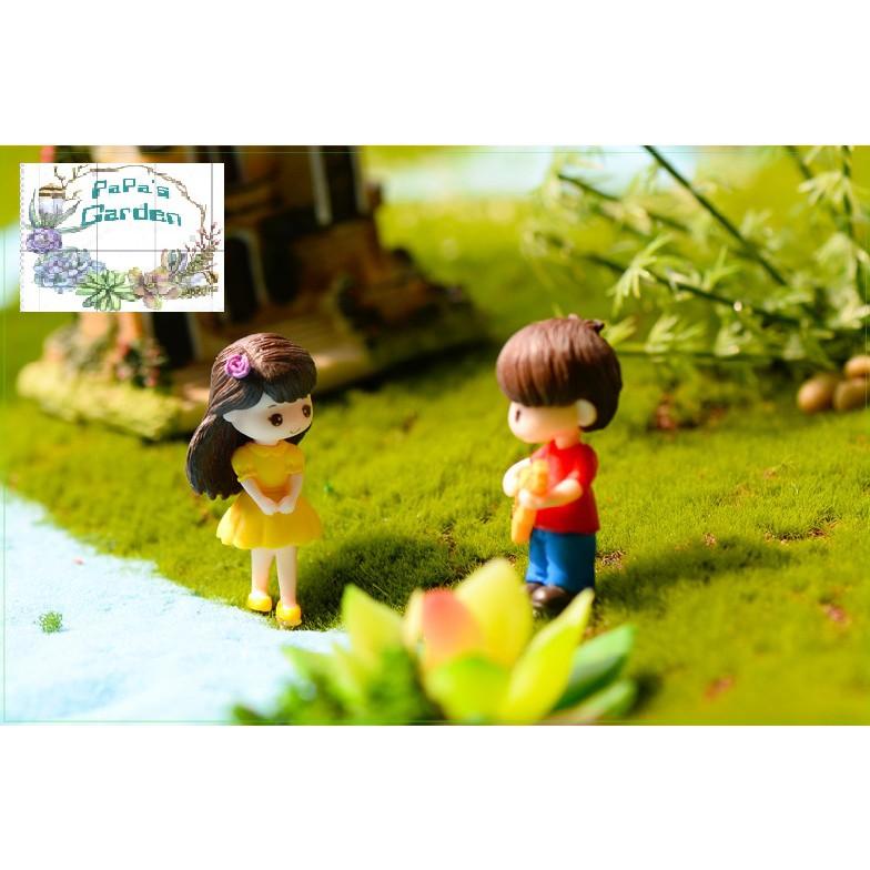 Phụ kiện Tiểu cảnh Terrarium️ Cặp đôi trai gái cầm đàn ghi ta tiểu cảnh mini