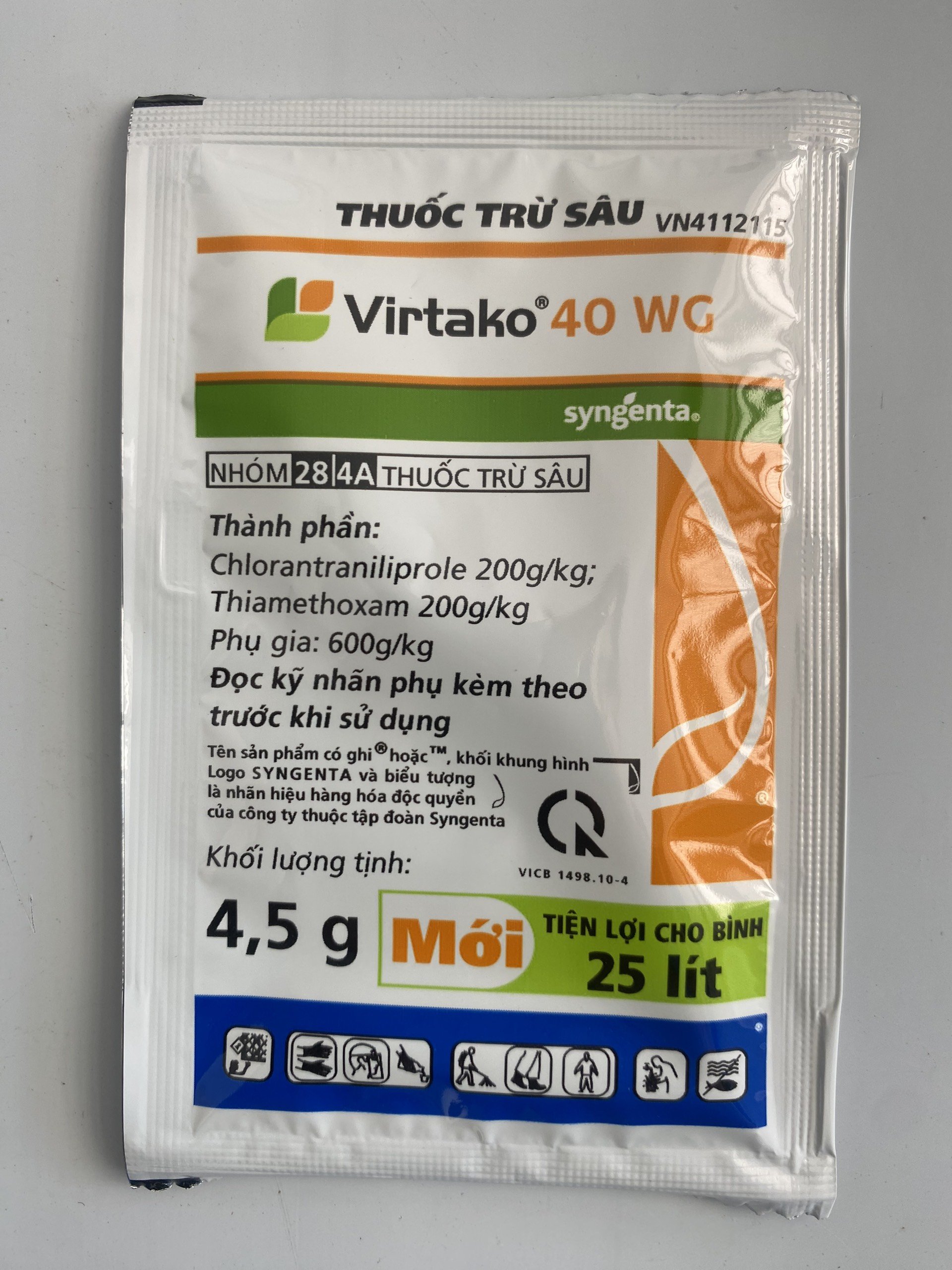 Virtako 40WG gói 4.5g - Diệt trừ các loại sâu cuốn lá, đục thân gây hại cho cây trồng
