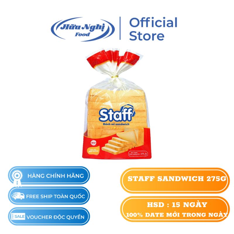 [DATE MỚI] Bánh mì sandwich staff lát 275g