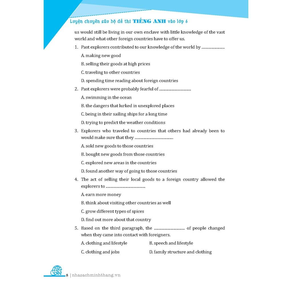 Luyện Chuyên Sâu Bộ Đề Thi Tiếng Anh Vào Lớp 6 - ảnh 4