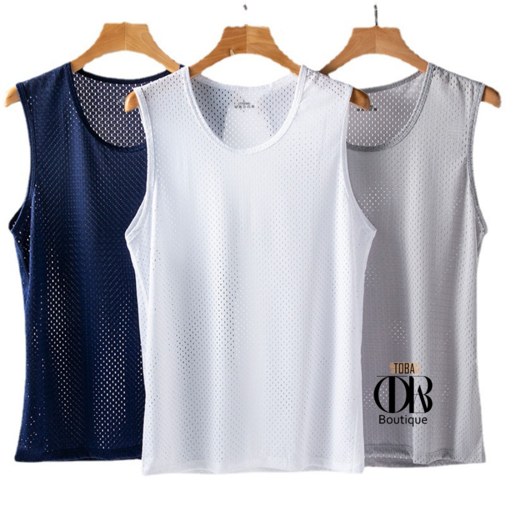 Áo ba lỗ Tank Top Lụa Lưới TOBA Boutique Siêu Mát Lạnh, nhanh khô thoáng khí thông hơi mặc nhà, tập gym, tập thể thao TB3LO1